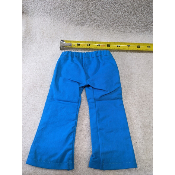 18" Baby Doll Turquoise Pant Outfit With Sleeveless Shirt Hearts/Peace Signs - Picture 4 of 5